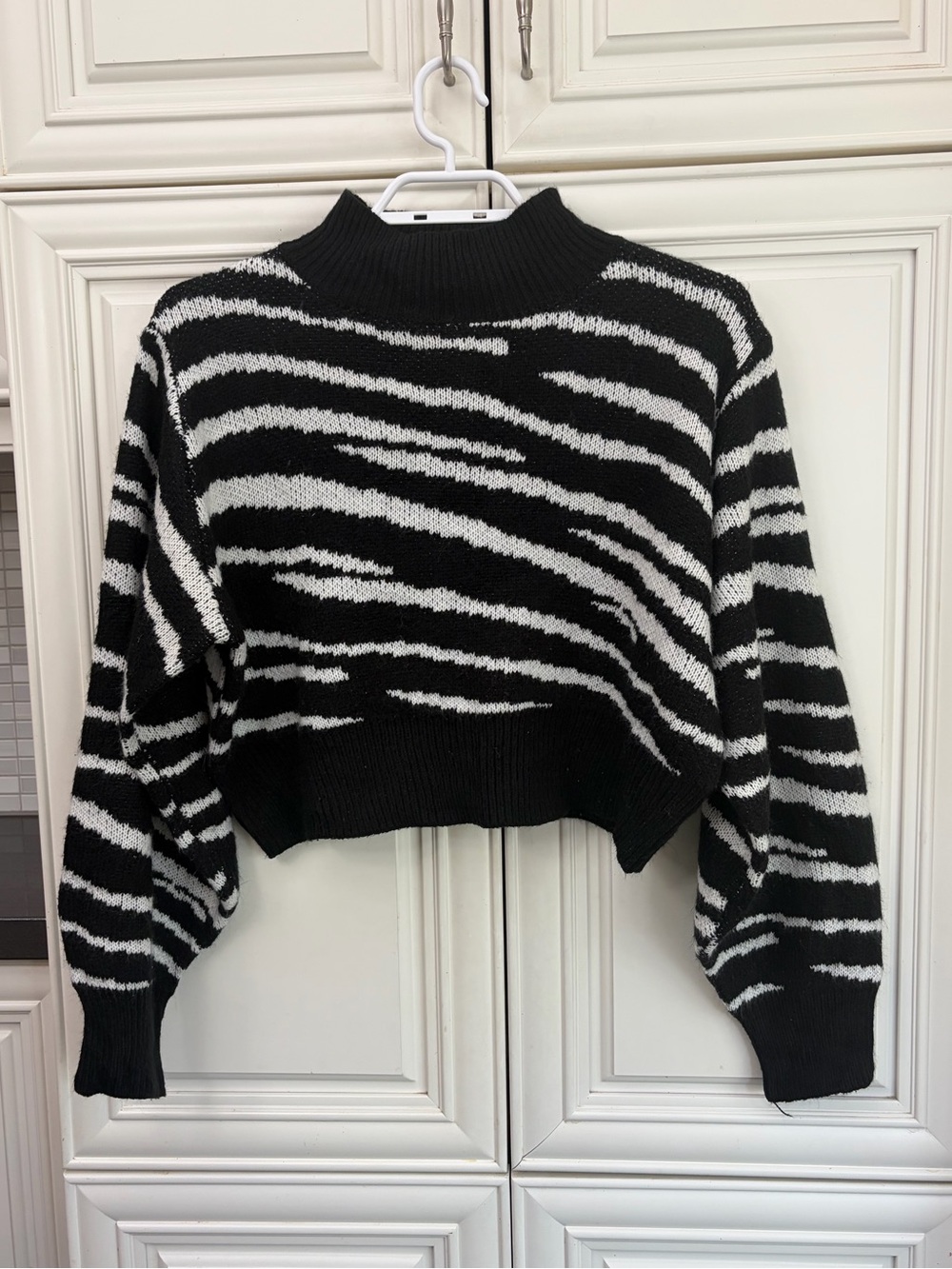 Princess Polly women’s cropped zebra sweater